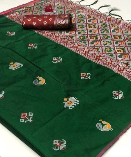 Exquisite Lichi Silk Saree with Weaving Jequard, now on sale!