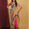 Exquisite Pattu Kalamkari Silk Saree with Brocade Blouse - dvz0003946