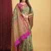 Exquisite Pattu Kalamkari Silk Saree with Brocade Blouse - dvz0003948