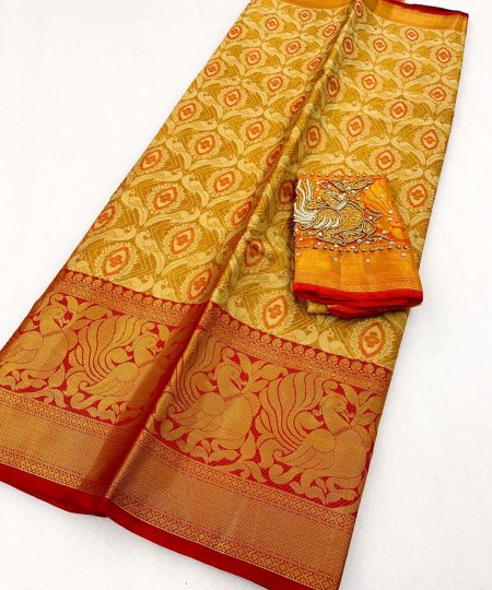 Exquisite Tissue Silk Saree with Swarovski Embellishments - dvz0003760