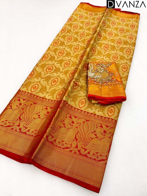 Exquisite Tissue Silk Saree with Swarovski Embellishments - dvz0003760