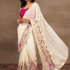 Faux Georgette Saree with Dual Sequence and Multi-Color Embroidery - dvz0003908