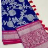 Flower weaving soft silk saree is a traditional Indian garment - dvz0003624