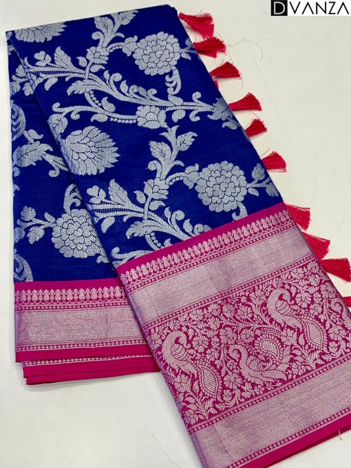 Flower weaving soft silk saree is a traditional Indian garment - dvz0003624