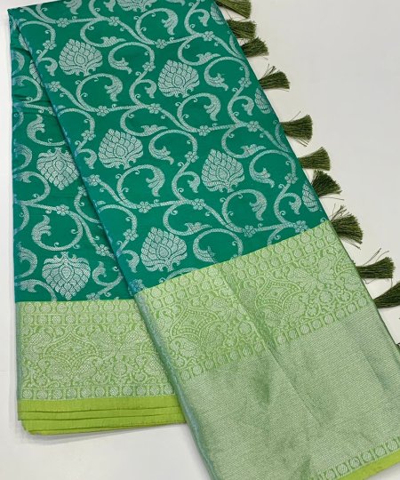 Flower weaving soft silk saree is a traditional Indian garment - dvz0003627