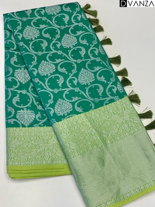 Flower weaving soft silk saree is a traditional Indian garment - dvz0003627