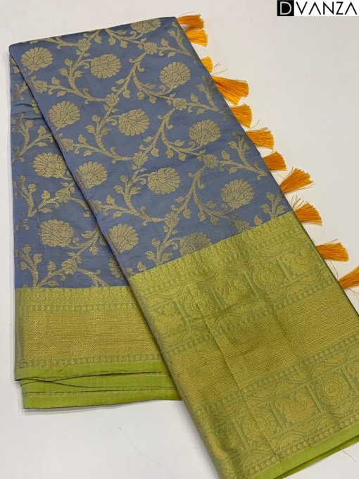 Flower weaving soft silk saree - dvz0003628