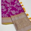 Flower weaving soft silk saree - dvz0003630