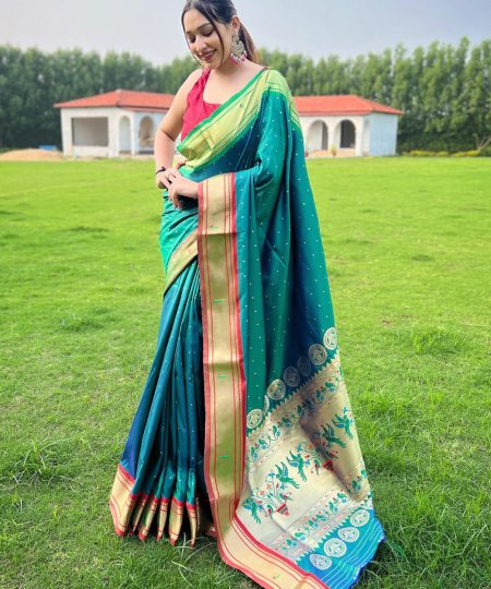 Ganga Jamuna Elegance Paithani Perfection in Every Weave - dvz0003939