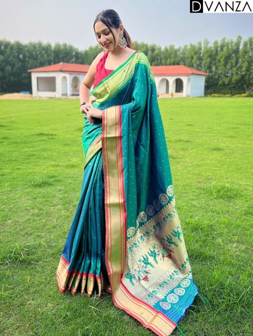 Ganga Jamuna Elegance Paithani Perfection in Every Weave - dvz0003939