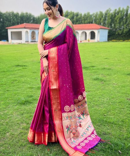 Ganga Jamuna Elegance Paithani Perfection in Every Weave - dvz0003942