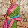 Green Soft Cotton Silk Patola Saree - dvz0003267