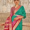 Green Soft Cotton Silk Patola Saree - dvz0003268