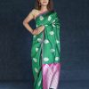 green stunning Lichi Silk With Silver Weaving Work Saree dvz0002700