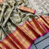 grey Banarasi Silk Saree look DV405