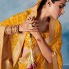 Haldi Special Saree Weightless Fabric With Bandhej and foil Print And Weaving Border - dvz0003648