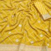 Haldi Special Saree Weightless Fabric With Bandhej and foil Print And Weaving Border - dvz0003648