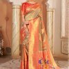 Heavy Kalamkari Print Soft Silk Saree with Muniya Border Paithani Pallu