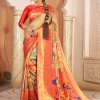 Heavy Kalamkari Print Soft Silk Saree with Muniya Border and Paithani Pallu - dvz0003719