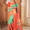 Heavy Kalamkari Print Soft Silk Saree with Muniya Border and Paithani Pallu - dvz0003726