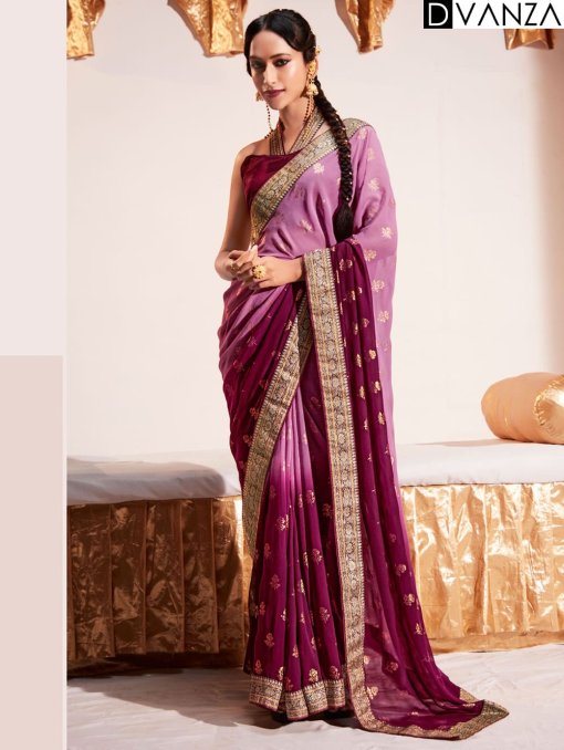 Heavy Weightless With Border Weaving Work in Dual Colors - dvz0003925