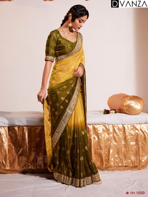 Heavy Weightless With Border Weaving Work in Dual Colors - dvz0003925