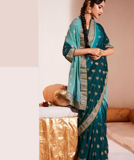 Heavy Weightless With Border Weaving Work in Dual Colors - dvz0003925