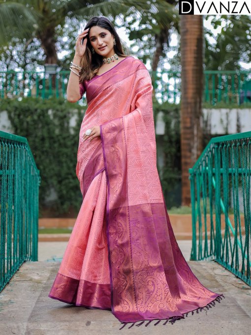 hot Pink Premium Kanjivaram silk Saree dvz0003896