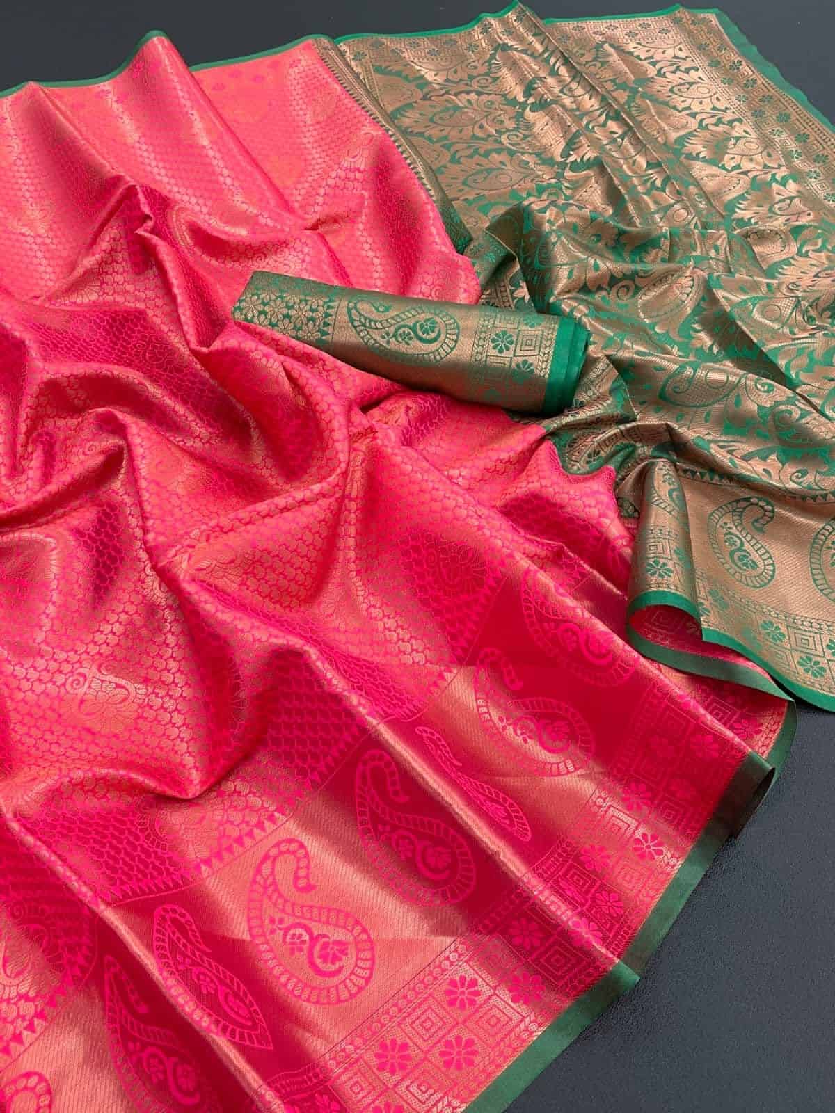 hot pink Soft Silk Traditional woven Saree dvz0003536