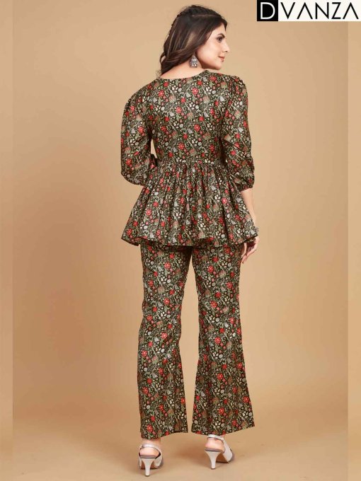 Kalamkari poly Silk printed co-ord set - dvz0003703