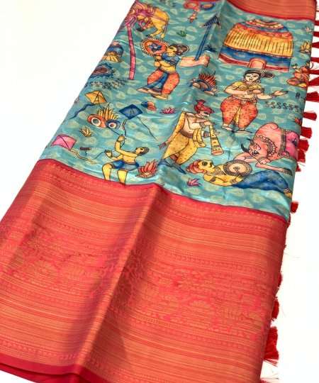 Kalamkari Printed Saree in Best Rate