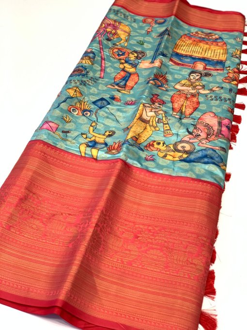 Kalamkari Printed Saree in Best Rate