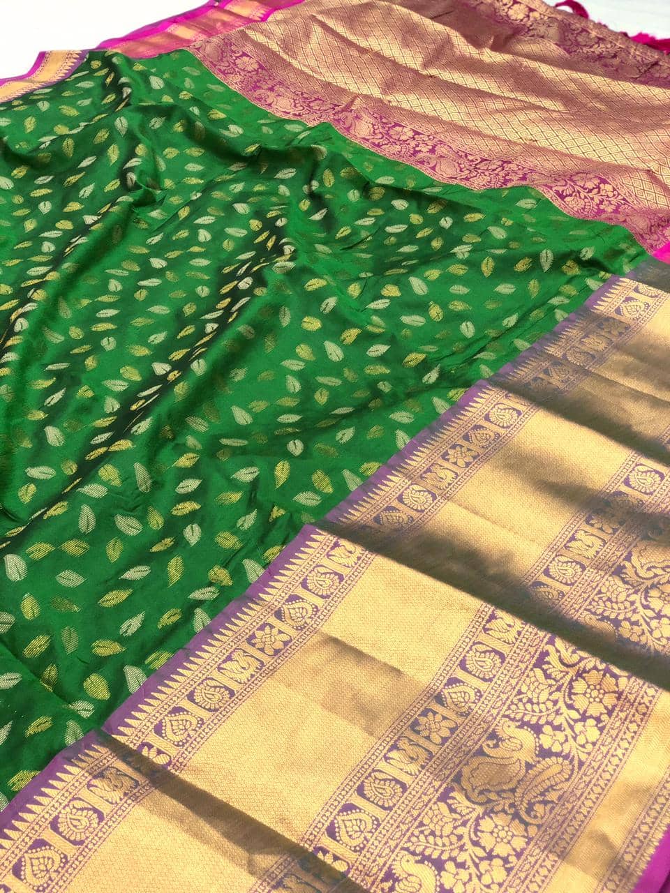 latest Green kanchipuram silk saree dvz0002120 - dvanza.com