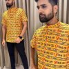 Mahakal and Om Print Half Sleeves Short Cotton Kurta dvz0003772