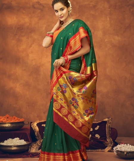 Maharani pallu Paithni Silk saree buy only on Dvanza.com - dvz0003416