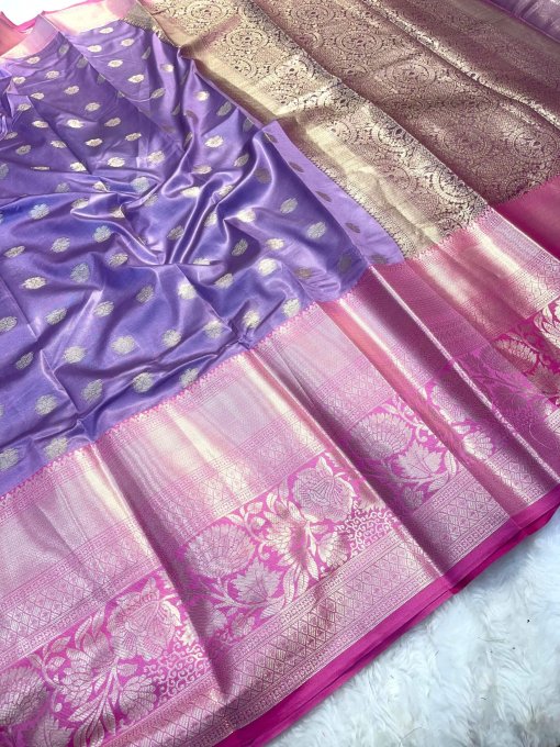 mauve color Semi Kanjivaram Silk Saree DVZ0003999