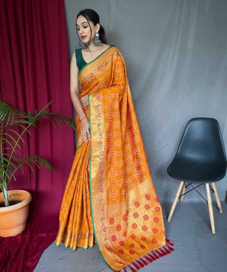 Mustard Color Patola Silk Paithani Saree - dvz0003578