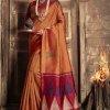mustard Handloom Raw Silk Saree DV438