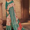 Off White Colored Dola Silk Foil Printed Saree - dvz0003252