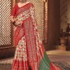 Off White Colored Dola Silk Foil Printed Saree - dvz0003253