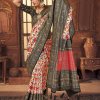 Off White Colored Dola Silk Foil Printed Saree - dvz0003255