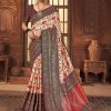 Off White Colored Dola Silk Foil Printed Saree - dvz0003256