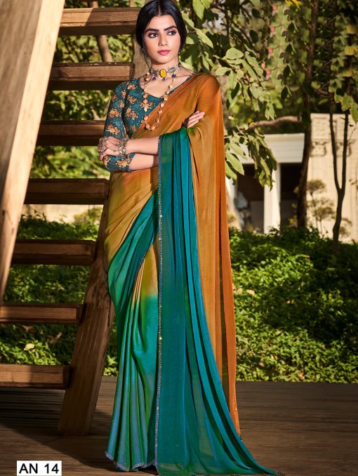 3D Velvet Chiffon Saree With Sequence Blouse - dvz0003241