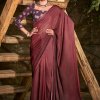 3D Velvet Chiffon Saree With Sequence Blouse - dvz0003243