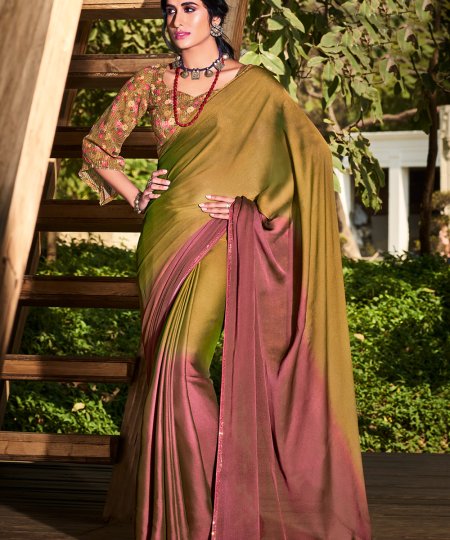 3D Velvet Chiffon Saree With Sequence Blouse - dvz0003244