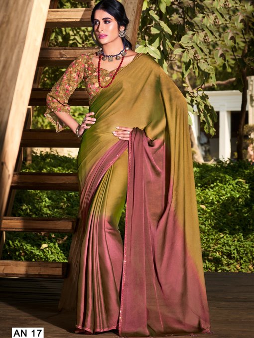 3D Velvet Chiffon Saree With Sequence Blouse - dvz0003244