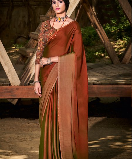 3D Velvet Chiffon Saree With Sequence Blouse - dvz0003246