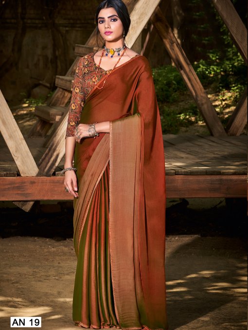 3D Velvet Chiffon Saree With Sequence Blouse - dvz0003246