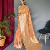 orange Linen Silk Saree dvz0003898