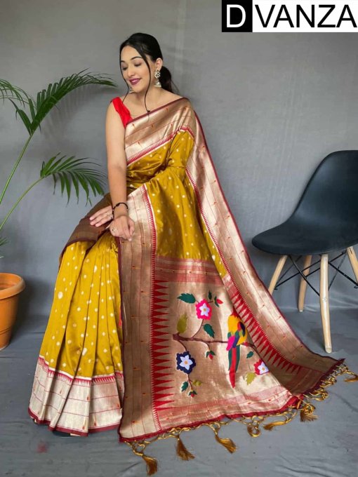 paithani saree with designer blouse